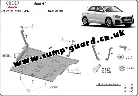 Steel sump guard for Audi A1