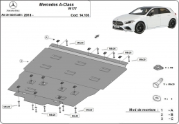 Steel sump guard for Mercedes A-Class W177
