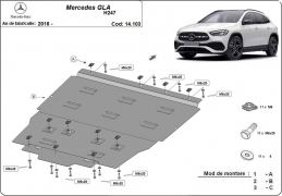 Steel sump guard for Mercedes GLA H247