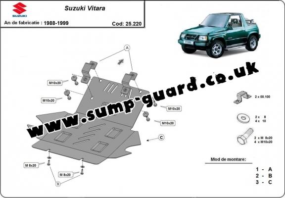 Steel sump guard for Suzuki Vitara