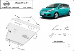 Steel sump guard for Nissan Note