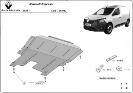 Steel sump guard for Renault Express