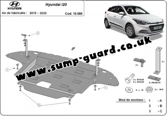 Steel sump guard for Hyundai i20