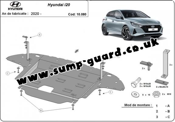 Steel sump guard for Hyundai i20
