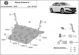 Steel sump guard for Skoda Octavia 4