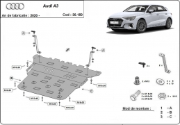 Steel sump guard for Audi A3