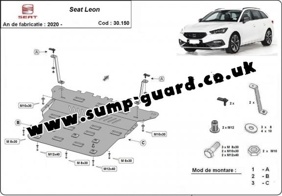 Steel sump guard for Seat Leon