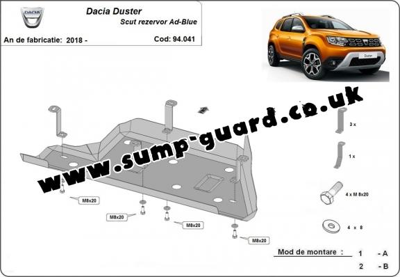 Steel AdBlue tank guard for Dacia Duster