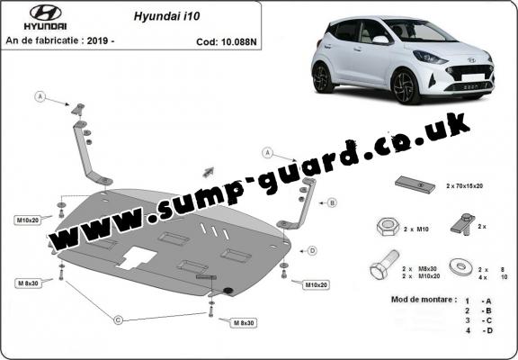 Steel sump guard for Hyundai i10