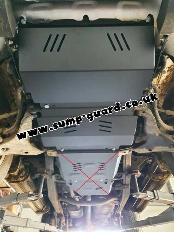 Steel sump guard for the protection of the engine and the radiator for Mitsubishi L 200