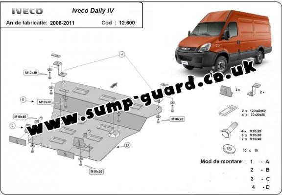 Steel sump guard for Iveco Daily 4