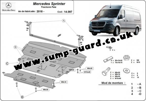 Steel sump guard for Mercedes Sprinter-FWD