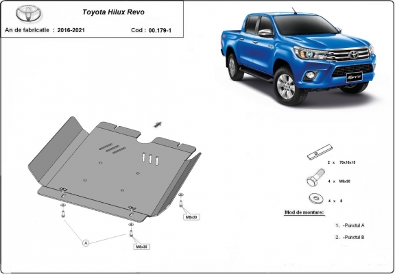 Steel gearbox guard for Toyota Hilux Revo