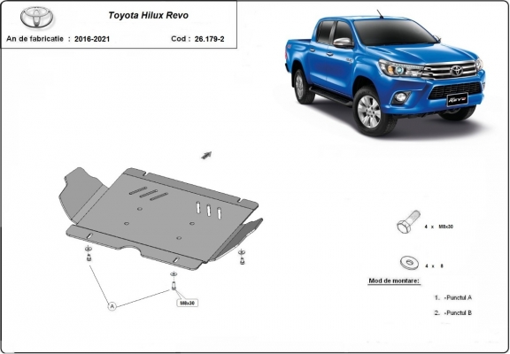 Aluminum sump guard for Toyota Hilux Revo
