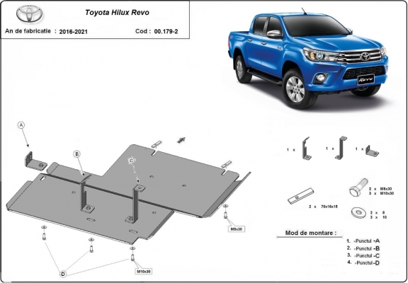 Aluminum differential guard for Toyota Hilux Revo