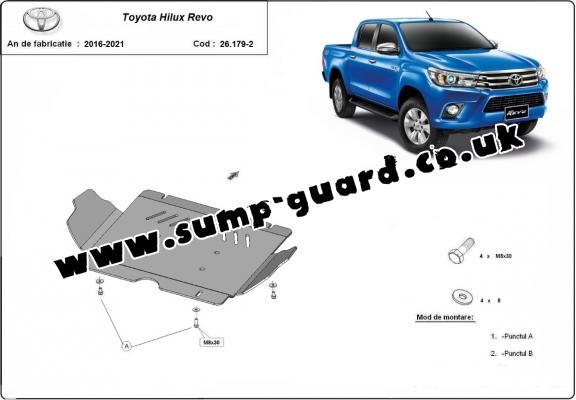 Aluminum sump guard for Toyota Hilux Revo