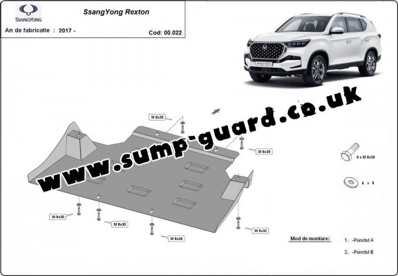 Steel gearbox guard for SsangYong Rexton