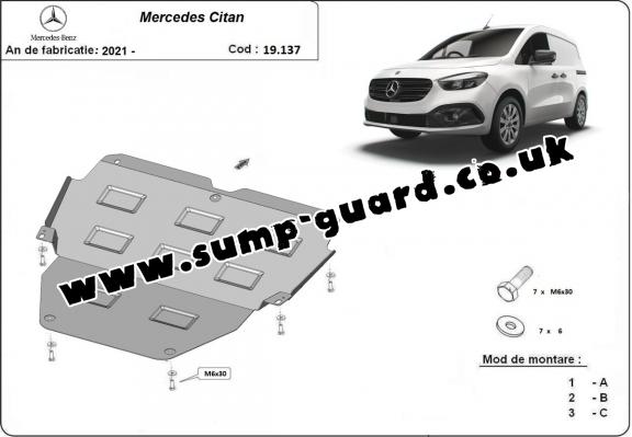 Steel sump guard for Mercedes Citan