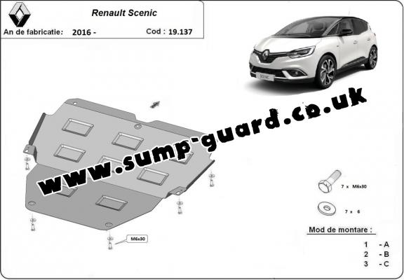 Steel sump guard for Renault Scenic 4