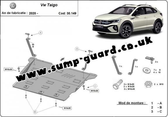 Steel sump guard for VW Taigo