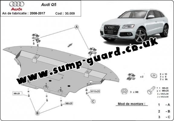 Steel sump guard for Audi Q5