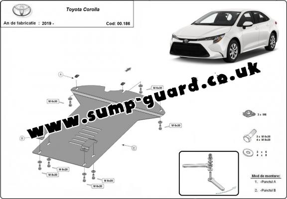 Steel catalytic converter guard/cat lock for Toyota Corolla