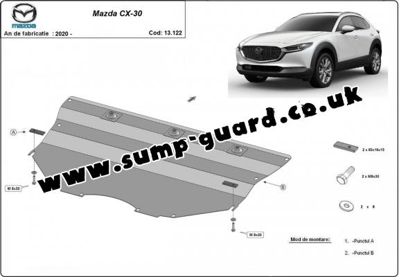 Steel sump guard for Mazda CX-30