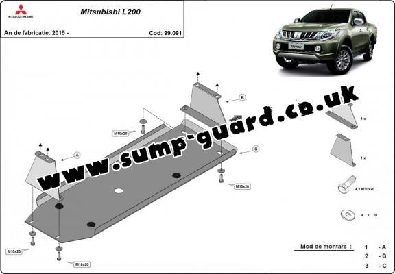 Steel fuel tank guard  for Mitsubishi L 200