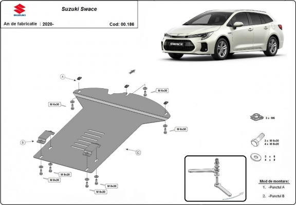 Steel catalytic converter guard/cat lock for Suzuki Swace