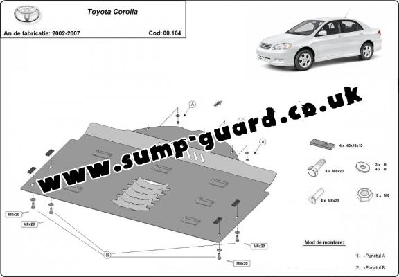 Steel catalytic converter guard/cat lock for Toyota Corolla