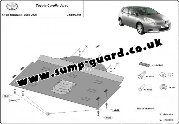 Steel catalytic converter guard/cat lock for Toyota Corolla Verso
