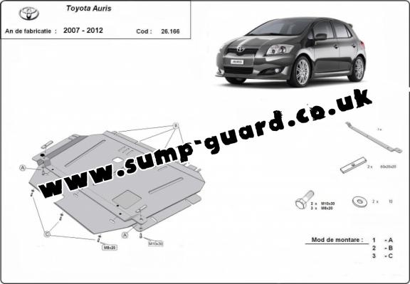 Steel sump guard for Toyota Auris