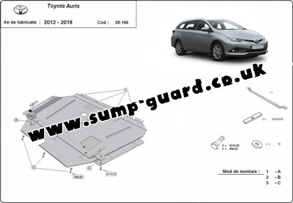 Steel sump guard for Toyota Auris