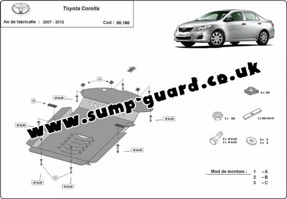 Steel catalytic converter guard/cat lock for Toyota Corolla