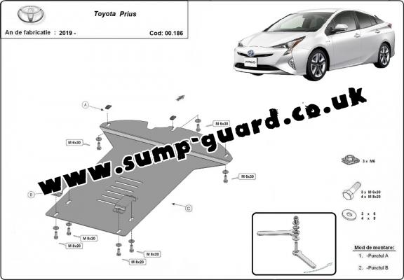 Steel catalytic converter guard/cat lock for Toyota Prius