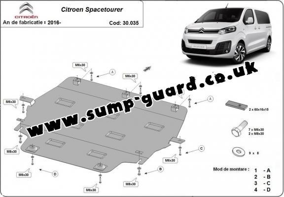 Steel sump guard for Citroen Spacetourer