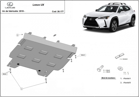 Steel sump guard for Lexus UX