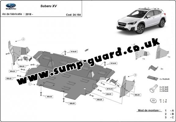 Steel sump guard for Subaru XV