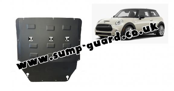 Steel sump guard for the protection of the engine and the gearbox for Mini Cooper