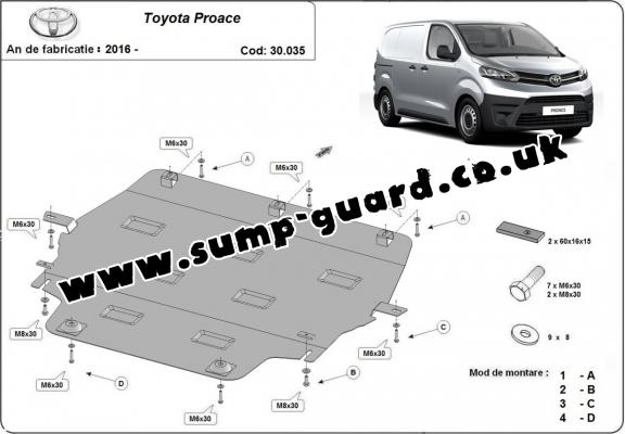 Steel sump guard for Toyota Proace