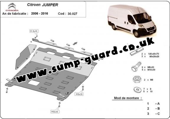 Steel sump guard for Citroen Jumper