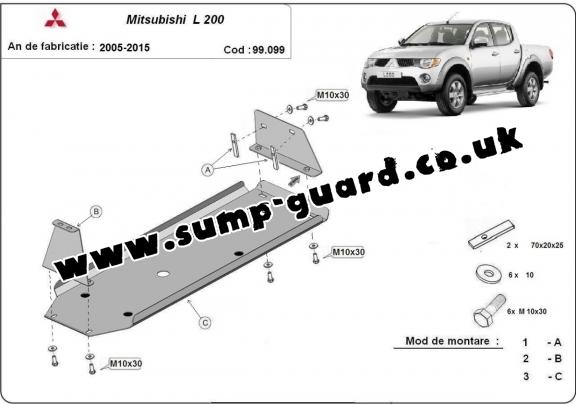 Steel fuel tank guard  for Mitsubishi L 200