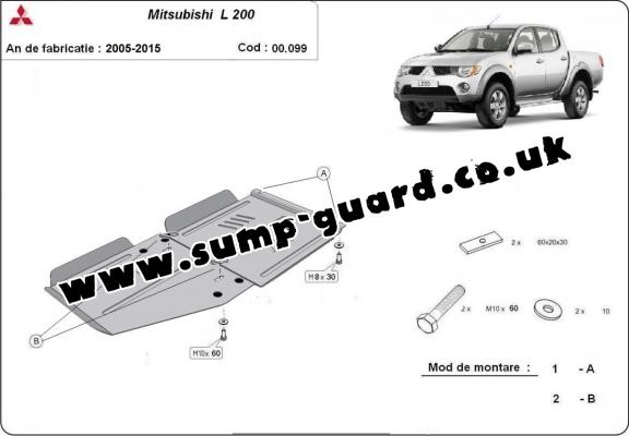 Steel gearbox  guard for Mitsubishi L 200