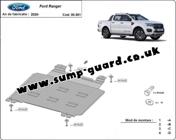 Steel gearbox guard for Ford Ranger