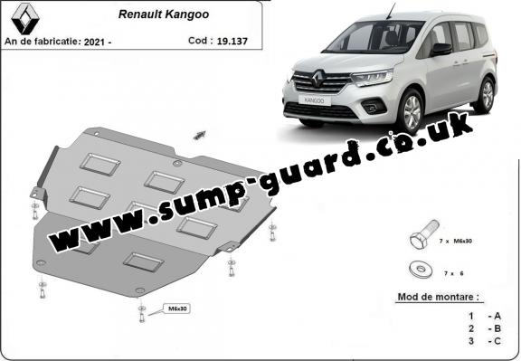 Steel sump guard for Renault Kangoo
