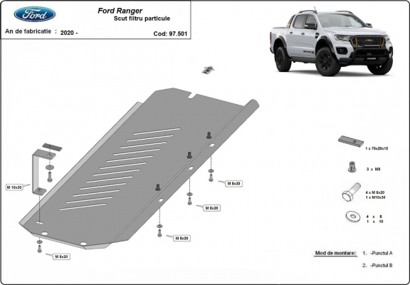 Steel DPF guard  for Ford Ranger 