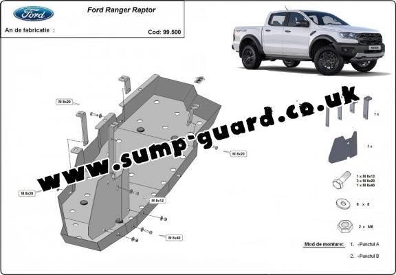 Steel fuel tank guard  for Ford Ranger Raptor