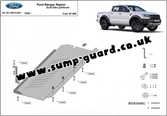 Steel DPF guard  for Ford Ranger Raptor