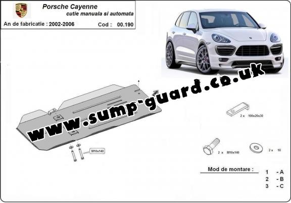 Steel manual and automatic gearbox guard for Porsche Cayenne
