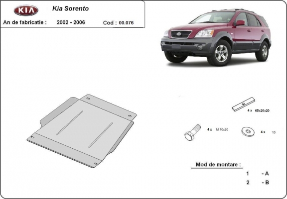 Steel gearbox guard for Kia Sorento